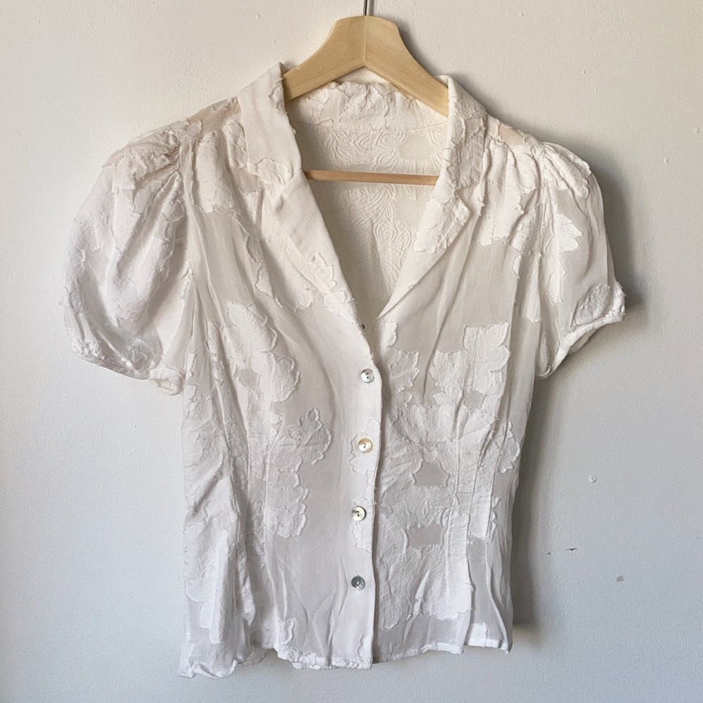 Wilfred White Textured Women's Blouse